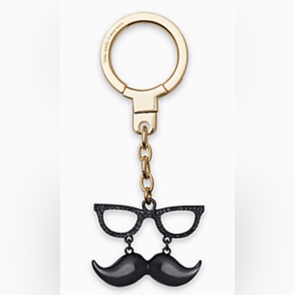 Kate Spade Disguise Mustache and Glasses Keychain